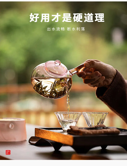 High Borosilicate Glass Teapot Thickened High Temperature Resistance Side-handle Pot Small Household Anti-scald Green Tea Teapot
