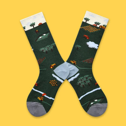 2024 Autumn and winter new socks female French plant series in high tide women's socks  designer socks