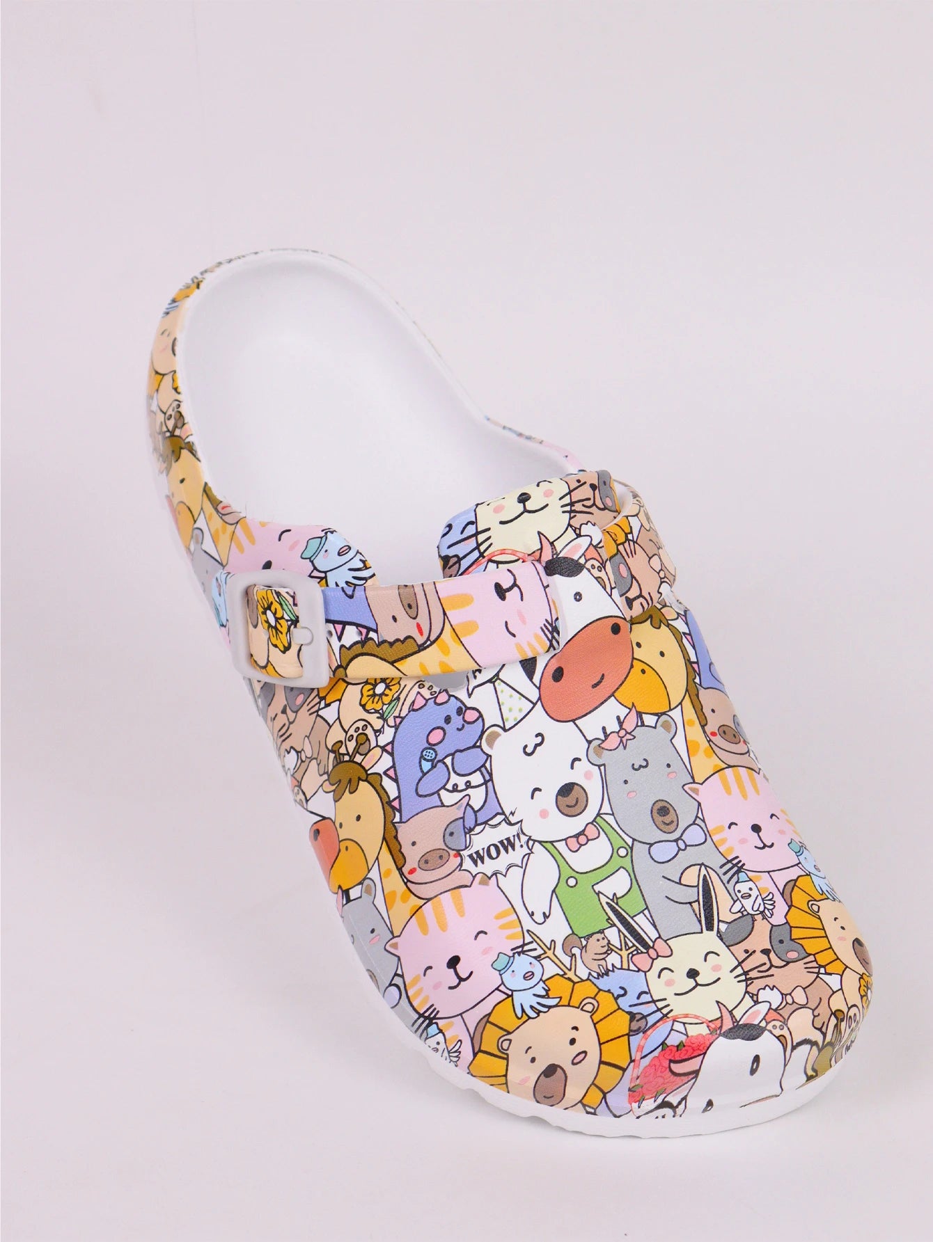 Women's Lightweight Eva Tie-Dye Slippers with Cartoon Animal Prints - Suitable for All-Day Wear, Casual and Outdoor Activities, Flat Garden Shoes, Cute Shoe Style, Summer Flat Slippers, Fun Shoe Design.