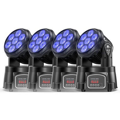 Yiflamefly 1/2/4Pcs 105W Beam Moving Head Lights 7x15W RGBW LED Stage Lights DMX512 Spot Lights For DJ Disco KTV Wedding Party