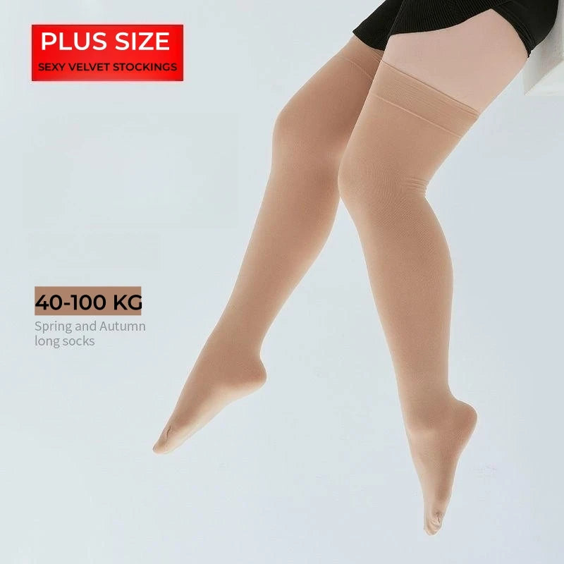 DOIAESKV Plus Size Women Stockings Over Knee Socks Thigh High Socks Large Size Female Stockings Long Socks Women's Stockings