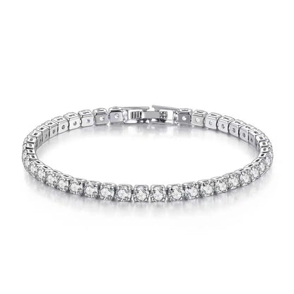 High Quality S925 Silver Platinum Plated Moissanite Bracelet Sparkling Personality Wedding Jewelry Gift Charm Bracelet For Women