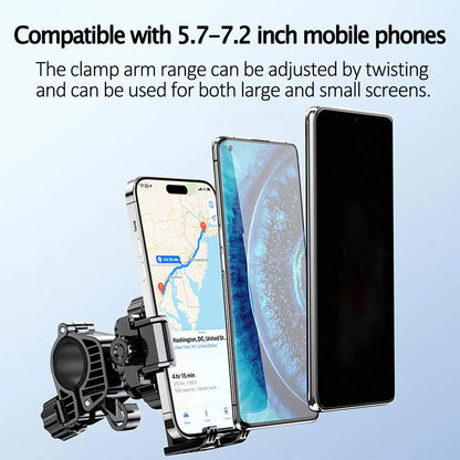 Motorcycle Riding Shock-Absorbing Phone Holder Adjustable Anti-Theft Quick Release Navigation Bracket with Mountain/Road Bicycle