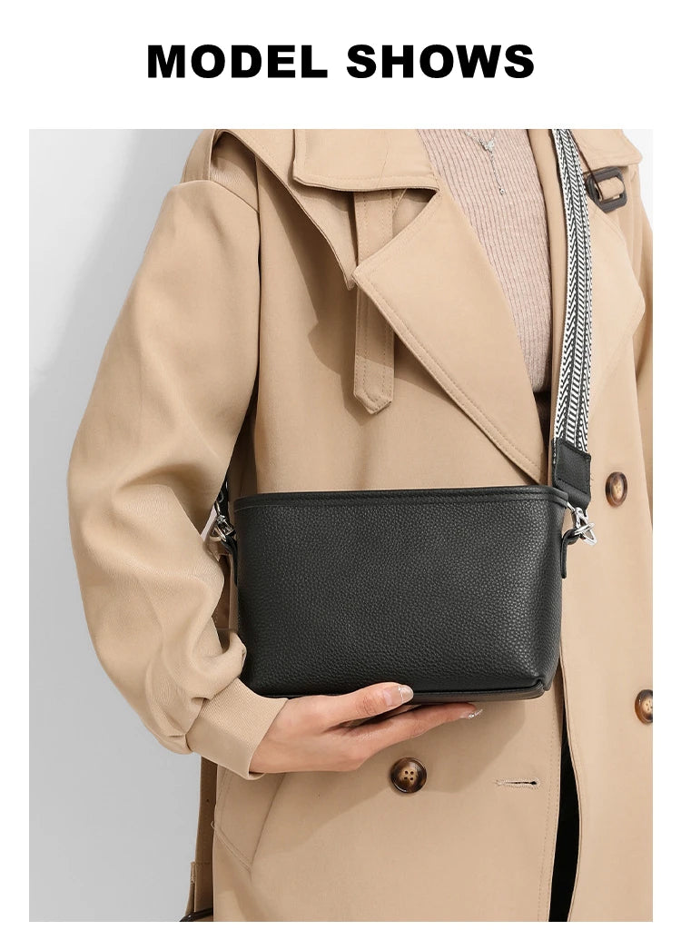 100% Genuine Leather Shoulder Bag for Women Solid Purse Luxury Cowhide Crossbody Bags Female Fashion Handbag Hobos Tote Bag