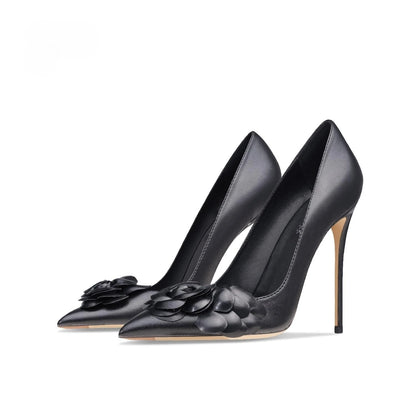 Genuine Leather Pumps For Women's 2025 Trend Luxury Fashion Sexy Party High Heels Elegant Comfortable Pointed Toe Shoes women