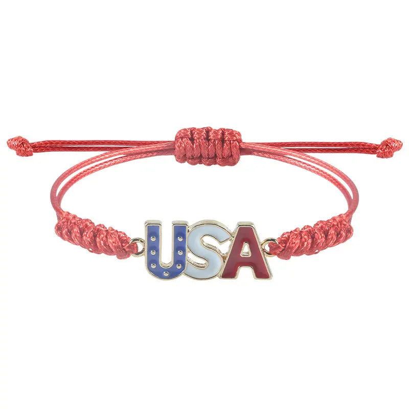 New stylish alloy USA Independence Day Bracelet USA Flag Election Holiday Party Honoring patriotism Bracelet accessories for men
