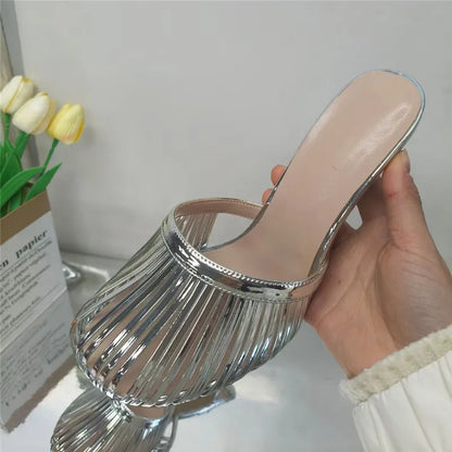 2026 New Sexy Women's Open Toe Mule Sandals - Slip On Stiletto Heels for Wedding/Party, Summer Breathable Comfort Dressy Shoes