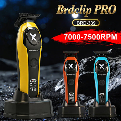 Professional BRDCLIP Barber Cordless Hair Clipper Kit DLC Ceramic Moving Blade Trimmer 75000RPM Grooming Tool Brushless Motor