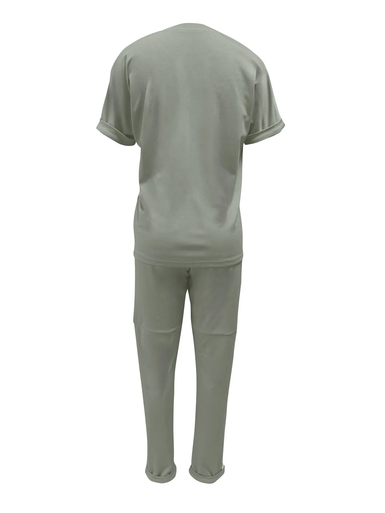 2026 New Spring Summer Fashion Sports Suit Women's Round Neck Short Sleeve Pocket Solid Color Top Sports Trousers Two-piece Suit