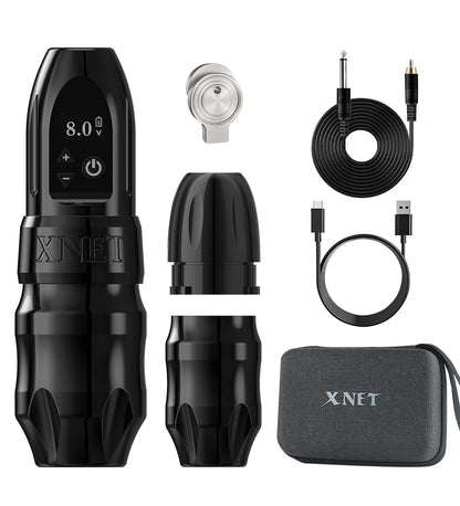 Xnet Titan 2024 Wireless Tattoo Machine Rotary Pen with Extra 38mm Grip Coreless Motor Digital LCD Display for Artist Body