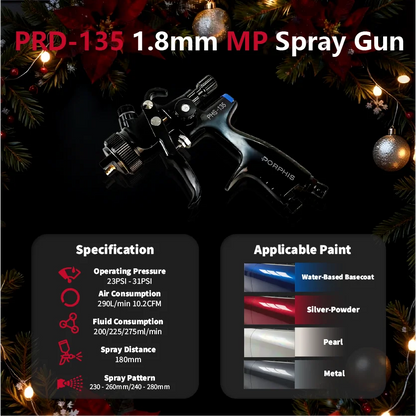 Original PORPHIS Spray Gun PHS-135 1.3mm/1.8mm Nozzle  For Painting Car Aerograph Repair Spray Gun Air Tools Oil And Water Paint