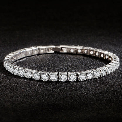 High Quality S925 Silver Platinum Plated Moissanite Bracelet Sparkling Personality Wedding Jewelry Gift Charm Bracelet For Women