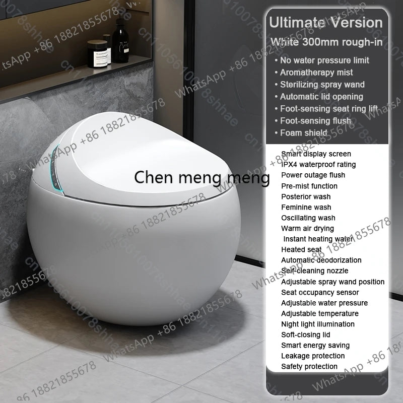 D132 Smart Toilet Bidet with Auto Flush Heated Seat Warm Water Sprayer Deodorizer Air Dryer Remote Control Intelligent LED Displ