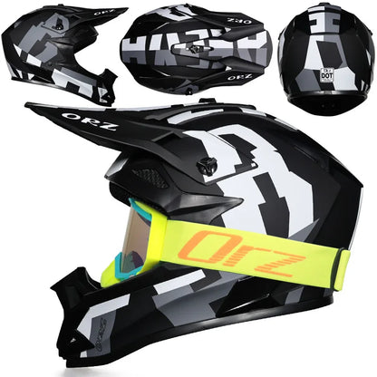 DOT Approved Off Road Helmet with Goggles Motocross Helmet Dirt Bike ATV Motorcycle Helmet Moped Dirtbike Racing Dirtbike Helmet