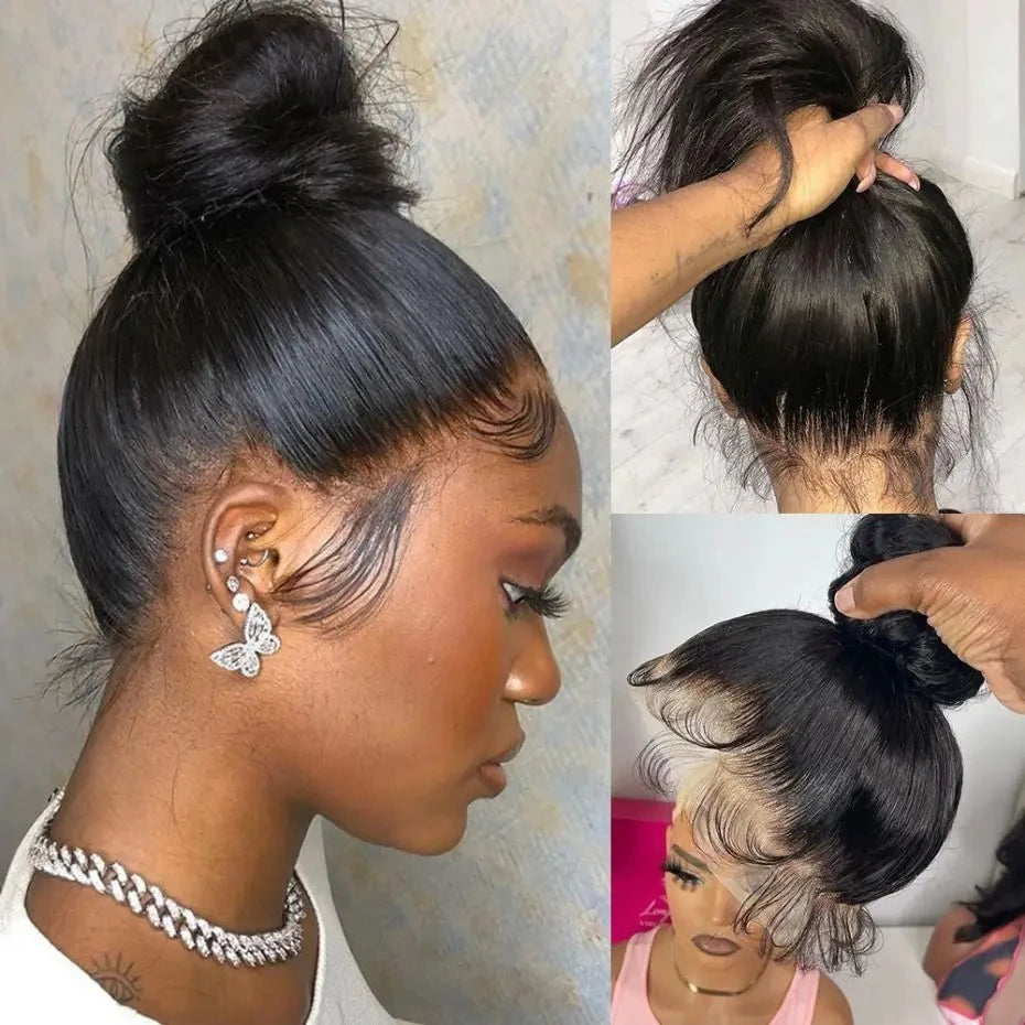 360 Hd Lace Frontal Wigs 13x6 13x4 Lace Wig Straight Human Hair Wigs 5x5 4X4 Glueless Straight Human Hair Wigs For Women 200%