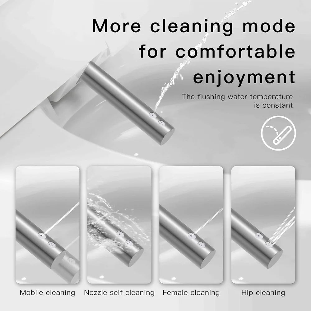 Smart Toilet, One Piece Bidet Toilet for Bathrooms, Toilets with Warm Water Sprayer & Dryer, Foot Sensor Operation