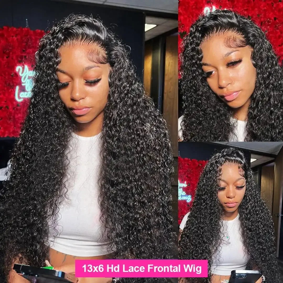 360 HD Full Lace Curly Wigs Human Hair Preplucked 13x6 13x4 Lace Frontal Wig Deep Wave Glueless Human Hair Ready To Wear 30Inch