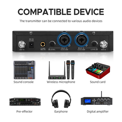 Debra UHF ER-480 Professional Wireless In-Ear Monitor System 50M Range Transmission 16 Frequency Adjustment for Church Stage