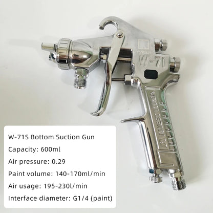 Original Authentic Iwata W-71S Lower Pot Paint Spray Gun High Atomization Fine Manual Spray Gun 1.0/1.31.5/1.8MM Caliber