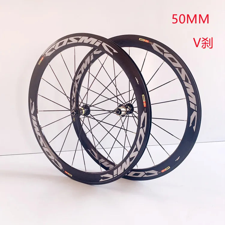 New White Black Gray 700C 50mm Road bike alloy bicycle wheelset clincher rims V Disc brake Thru Axle center lock hubs wheels