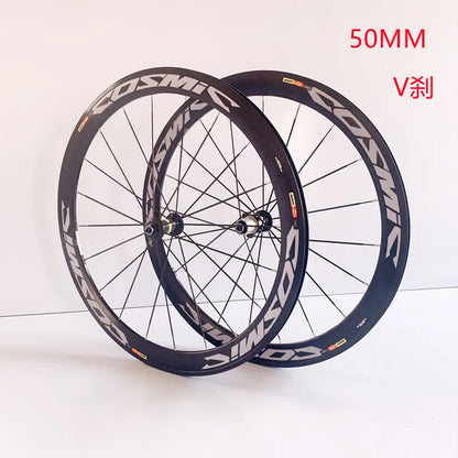 New White Black Gray 700C 50mm Road bike alloy bicycle wheelset clincher rims V Disc brake Thru Axle center lock hubs wheels