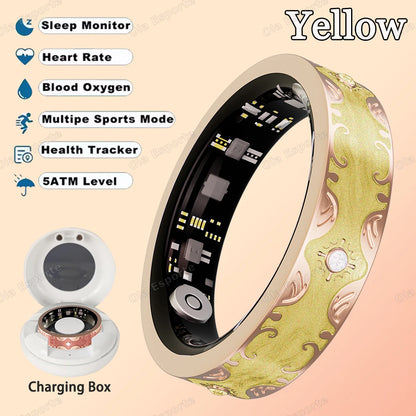 New Diamond Fashion Various Colors Available Women Smart Ring With Box Waterproof Lady ring Heart Rate Health Monitor Sport Ring