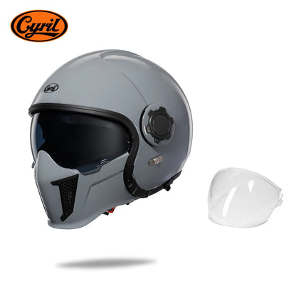 Full Face Open Face Motorcycle Helmet Double Lens Folding Modular Helmet Man Woman Retro Moto Integral Helmet