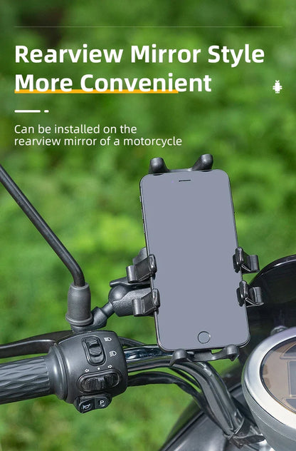 ROCKBROS Motorcycle Bike Phone Holder Adjustable with Shock Absorber Module Nonslip Bike Phone Stand