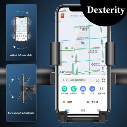 360° Free Rotation Phone Holder for Motorcycle Outdoor Bicycle Riding GPS Navigation and Video Shooting Shock Absorption Design