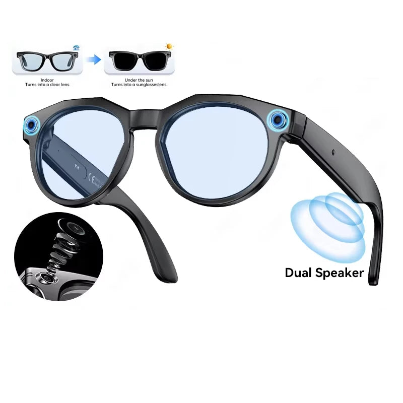 AI Smart Glasses 8K HD 800MP Camera Video Sport Sunglasses AI Chat GPT Bluetooth Music Call Translation Voice Assistant Glasses