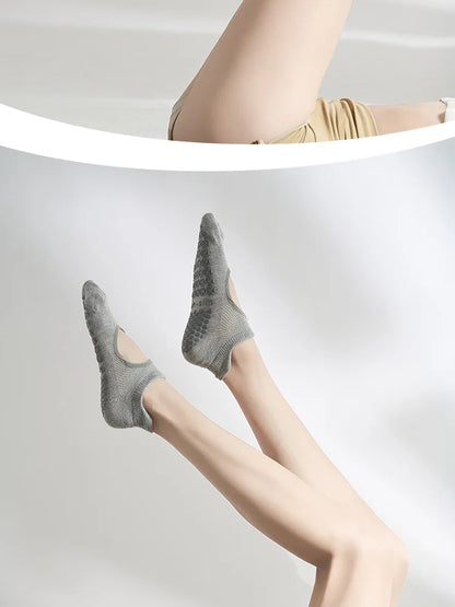 2/6 Pairs Women's Short Open Instep Yoga Socks Indoor Non-slip Floor Socks Adult Pilates Sports Socks