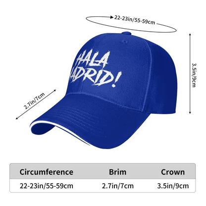 Hala Madrid Letters Print Sandwich Baseball Cap Unisex Casual Sun Bucket Cap Men Adjustable Snapback Hat Golf Hats