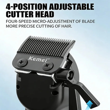 Kemei KM-1797 Powerful Cordless Hair Clipper Electric Professional Barber Hair Trimmer Beard Haircutting Machine Rechargeable