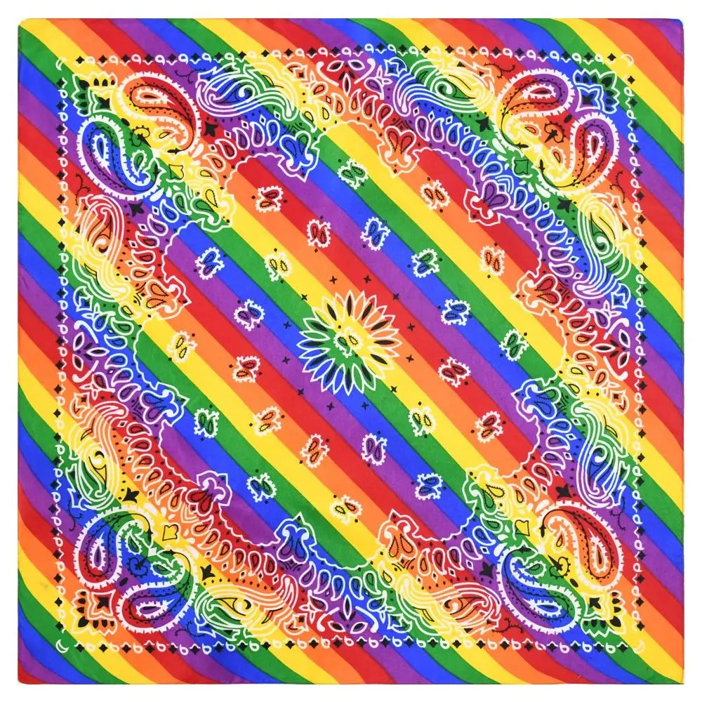 Trendy Pride Festival Pocket Square Scarf Rainbow Colorful Headband Bandana Gay Parade