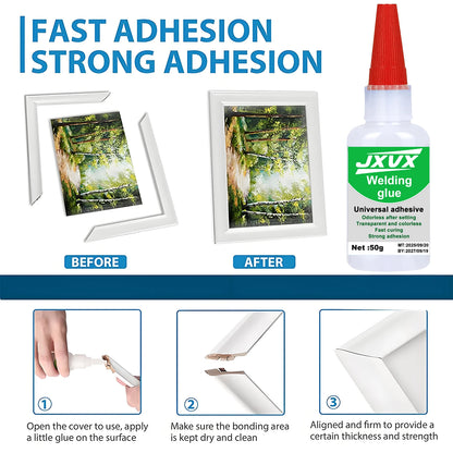 JXVX 50g Welding High Strength Oily Glue - Universal Superglue Mighty Instant Glue for Resin Ceramic Metal Glass