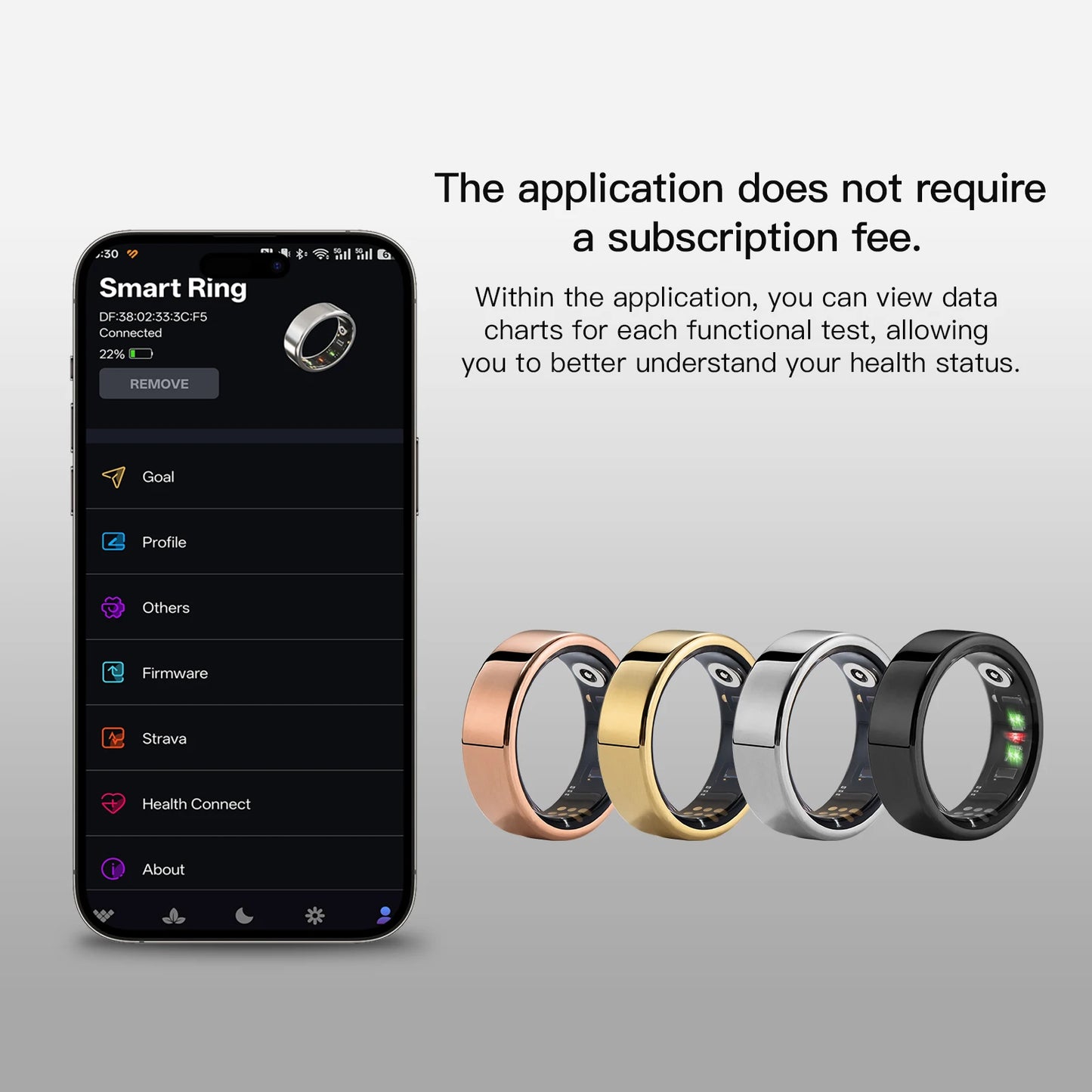 Amovan Nova Smart Ring Premium Quality AI Analysis GPS Sports Mode Heart Rate Blood Oxygen Stress Sleep Temperature Monitor