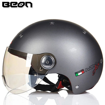 BEON Motorcycle Helmet for Adult and Child All Seasons Electric Vehicle Half Helmet Summer Sun Protection Helmet Motorcycle