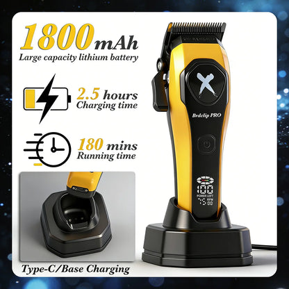 Professional BRDCLIP Barber Cordless Hair Clipper Kit DLC Ceramic Moving Blade Trimmer 75000RPM Grooming Tool Brushless Motor