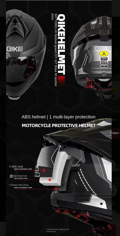 New Spider Motorcycle Helmet Full Face  Long Visor Racing Off-Road Helmet Double Lens Cascos Para Moto Capacete DOT Casco Moto