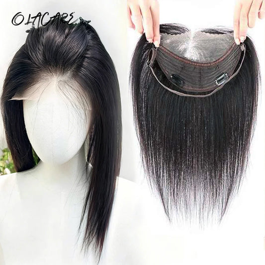 OLACARE Synthetic Black Natural Lace Front Wigs Brown Long Straight Lace Front Wig for Women Pre Plucked Natural Hairline