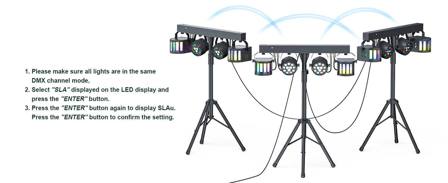Yiflamefly 60W RGBW LED Par Lights With Bag&Bracket Combination Bracket Lights DMX Stage Light For Church Wedding Birthday Party