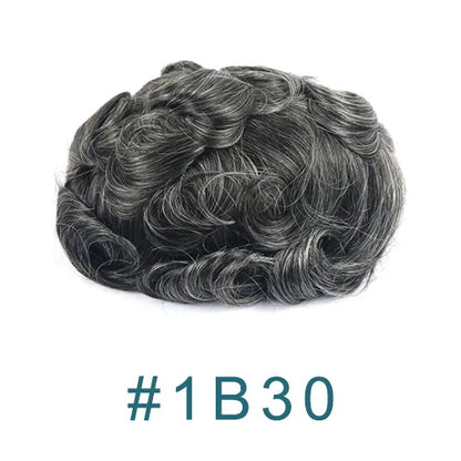 26mm Loose Curly 0.06mm Natural Hairline Men Toupee Ultra Thin Skin Full VLoop 1B80 613# Blonde Male Human Hair Prosthesi System