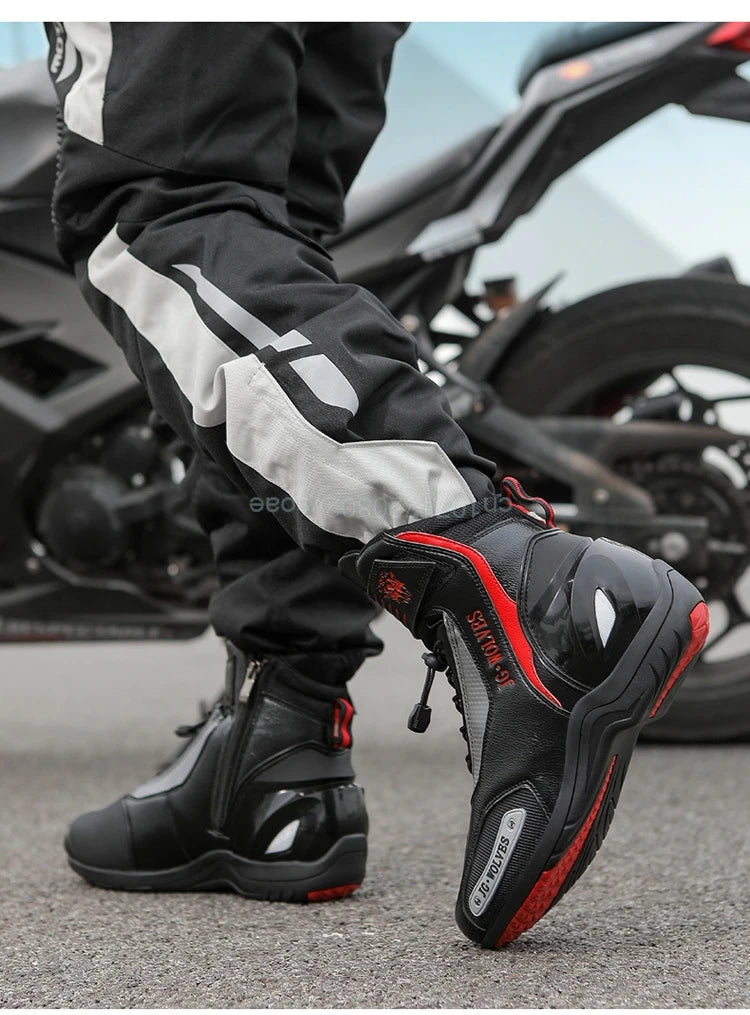 Boots For Motorcyclist Man Women Waterproof Enduro Motorcycle Boots Motorcycle Shoes Moto Hombre Anti-Fall Riding Short Boots