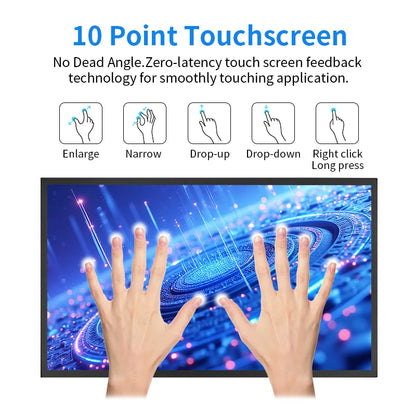 Zhixianda 27 Inch 1920*1080 Open Frame Industrial Monitor Capacitive Touch Screen Display With BNC VGA AV HDMI USB Interface