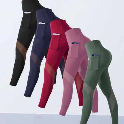 1PCS Women's Mesh Splicing Yoga Pants Shaping Leggings High Waist Tummy Control Lift Hips Running Workout Activewear Pants