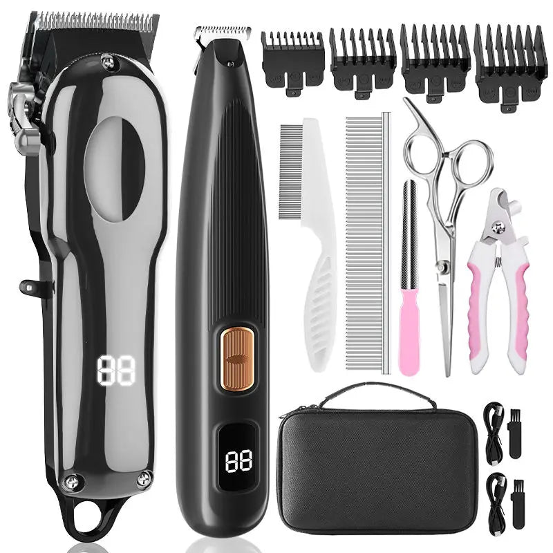 2-in-1 Pet Grooming Kit Professional Pet Grooming Products Steel Hair Remover Blade and Nail Scissors for Cat Dog Pet Beauty Kit