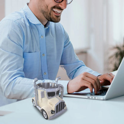 Semi-Truck Coffee Mugs 200-250ml Stainless Steel Creative Truck Coffee Cup Resin Coffee Mug Gifts for Coffee & Truck Lovers