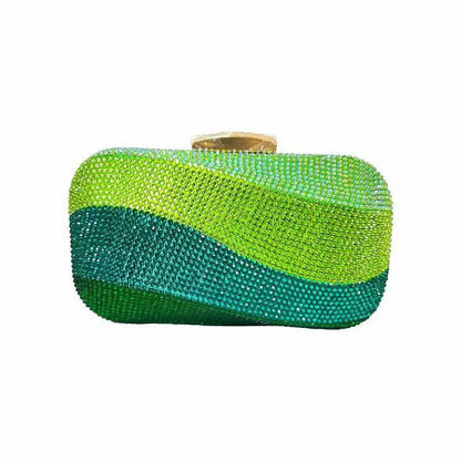 Colorful Rainbow Colors Diamond Evening Purse Wedding Party Crystal Clutch Wallet Bag Banquet Gala Dinner Female Handbag