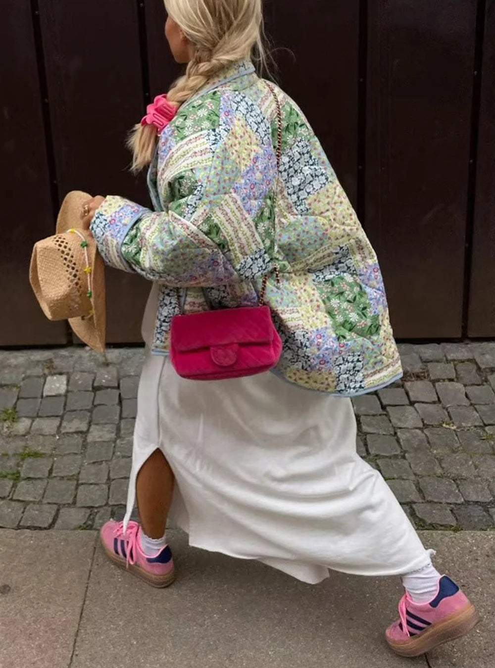 Women's Cotton Jacket Autumn And Winter New Floral Patterns Cardigan Cotton Jacket Elegant Ladies Street Shoot Women's