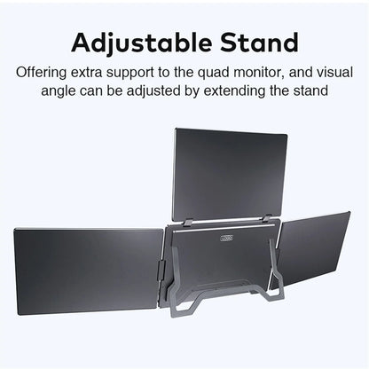 Triple Screen Portable LCD Backlit Monitor FHD Display Secondary Screen Connected to Notebook with 1 Cable Sub Screen Extender